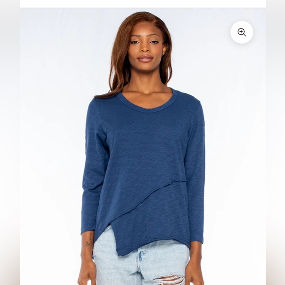 Wilt BNWT Crew 3/4 Sleeve EZ Cross Over Hem Shirt - Picture 2 of 9